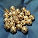 Tibetan Silver Floral Motif Beads 10mm 4pc lot DIY