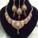 Red and White Necklace Set