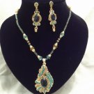 BLUE AND GOLD NECKLACE SET