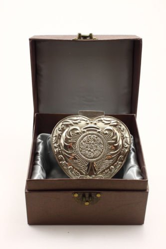 Vintage style Silver Plated Heart Shaped Box Great Condition! Valentines Day!