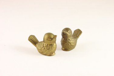 Two Small Brass Birds, Paperweights