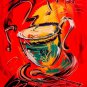 ABSTRACT COFFEE LARGE ORIGINAL OIL PAINTING MODERN ART PWEWEVU