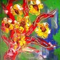 FLOWERS FINE ART UNIQUE LARGE ORIGINAL PAINTING MODERN ABSTRACT FZXCVEYEH