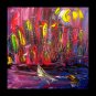 MANHATTAN TIME LARGE ORIGINAL OIL PAINTING MODERN ART 45Y453U86