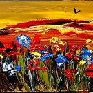 ROSES   IMPRESSIONIST UNIQUE LARGE ORIGINAL OIL PAINTING MODERN ABSTRACT SDVERB