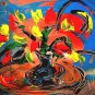 FLOWERS - IMPRESSIONIST TEXTURED KNIFE LARGE ORIGINAL OIL PAINTING YUIL