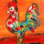 ROOSTER   CANADIAN IMPRESSIONIST UNIQUE LARGE ORIGINAL OIL  PAINTING