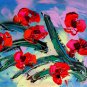 FLOWER Original Oil Abstract Large Painting Textured Palette Knife Impasto Kazav
