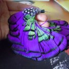 purple handmade natural feather earrings