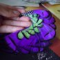 purple handmade natural feather earrings