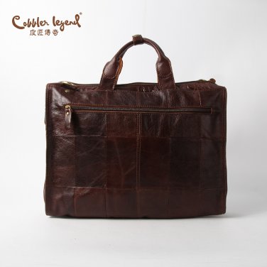 Handmade Real Leather Fashion Blocks Hand Bag Big Volume-Cobbler Legend