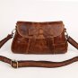 Real Cow Leather Cobbler Legend Block Splicing Shoulder Bag