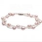Elegant Three Strings Natural Freshwater Pearl Bracelet