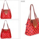 Cleance Polka Dots Patent Leather Shoulder Bag Big Bag