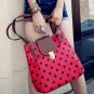 Cleance Polka Dots Patent Leather Shoulder Bag Big Bag