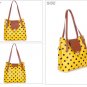 Cleance Polka Dots Patent Leather Shoulder Bag Yellow Big Bag