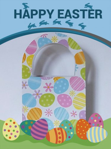 Easter Packaging - 6 paper handled bags - Easter egg pattern- FREE SHIPPING