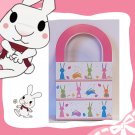 Easter Packaging - 6 paper handled bags - Bunny Rabbit Pattern- FREE SHIPPING