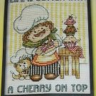 Cupcake Chef 5" X 7" Counted Cross Stitch Kit - Life is Better with a Cherry on Top