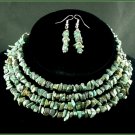 African turquoise necklace and earrings