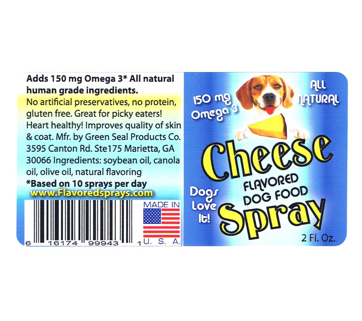 Cheese Flavor Dog Food Topper and Flavor Enhancer 2 oz