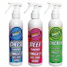 Dog Food Dressings Beef, Cheese and Chicken 8 oz Bottles