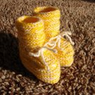 Hand knitted baby shoes 6 -12 months