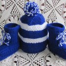 Hand knitted baby set shoes and hat 0-6 months