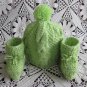 Hand knitted baby set shoes and hat 0-6 months