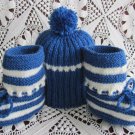 Hand knitted baby set shoes and hat 0-6 months