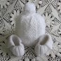 Hand knitted baby set shoes and hat 0-3 months