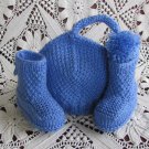 Hand knitted baby set shoes and hat 0-6 months