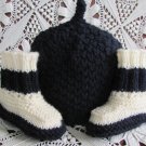 Hand knitted baby set shoes and hat 0-6 months