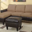 F7292 All In One Saddle Sectional w/ Ottoman