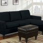 F7287 All In One Black Sectional w/ Ottoman