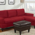 F7286 All In One Red Sectional w/ Ottoman