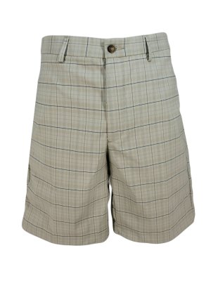 Greg Norman Performance Golf Shorts (Taupe Plaid,32)