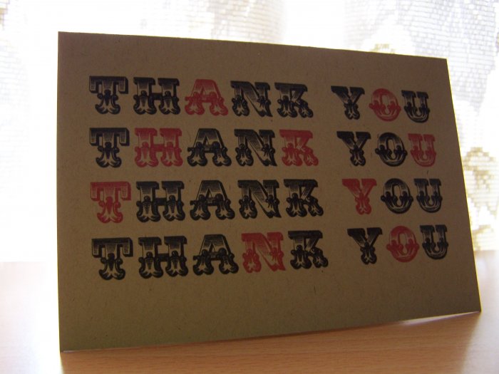 Red Thank You Card