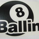 Eight ball ballin pool players hustler high quality vinyl decal sticker