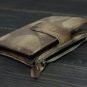Genuine leather fashion blue mens wallet man clutch bag male handmade credit card wallets coin purse