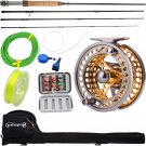 Fly Fishing Rod Reel Combo with Lightweight Portable Fly Rod and Cnc-Machined Al