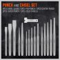 16Pc Punch & Chisel Set Taper Pin Center Punch Cold Chisels Steel Storage Case