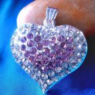 8GB USB FLASH DRIVE  PINK HEART CRYSTAL NECKLACE OR KEYCHAIN