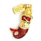 8GB USB FLASH DRIVE  MERMAID CRYSTAL NECKLACE OR KEYCHAIN