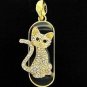 8GB USB FLASH DRIVE  KITTEN/CAT GOLD CAT CRYSTAL NECKLACE OR KEYCHAIN