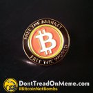 Bitcoin lapel pin "Free the Market / Free the World"