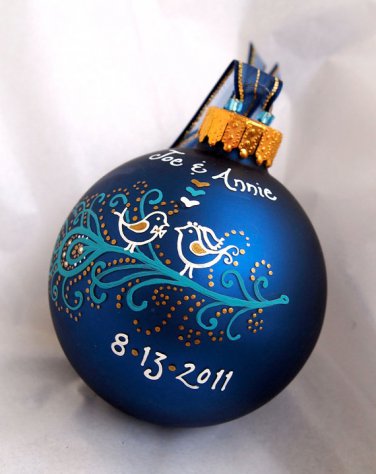 Love Birds Personalized Ornament for Couple Wedding