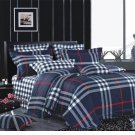 Queen Duvet Covers Bed in a Bag 5Pc Classical Checked Printed White Blue Bed Linens Bed Sets