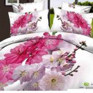 Queen Duvet Covers Bed in a Bag 5Pc Gorgeous White Pink Floral Bed Linens Bed Sets