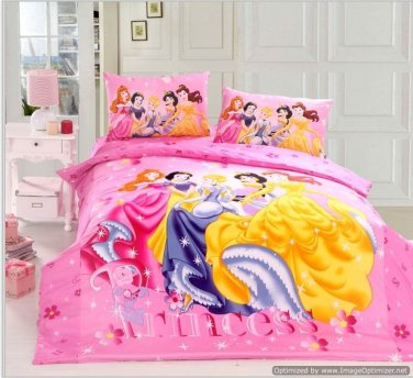 Twin Duvet Covers Comforter Sets 4Pc Beautiful Pink Princess Bed Linens Bed Sets